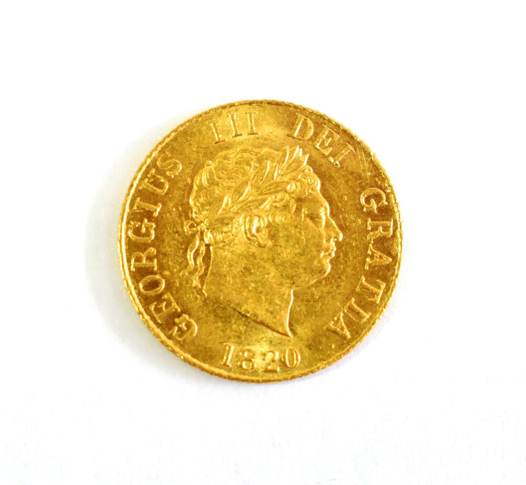 George III (1760-1820), Half Sovereign, 1820, laureate head right, (S.3786). Surface contact