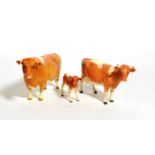 Beswick Cattle Comprising: Guernsey Bull Ch. ''Sabrina's Sir Richmond 14th'', model No. 1451,