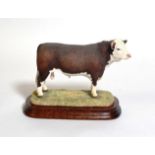 Border Fine Arts 'Hereford Bull' (Style Two), model No. B0772 by Ray Ayres, limited edition 762/950,