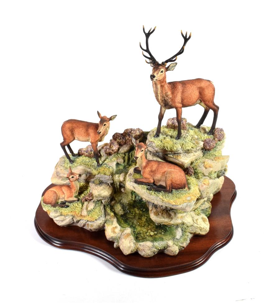 Border Fine Arts 'Monarch of Glen Mhor' (Red Stag and Hinds), model No. BFA205 by David Walton,