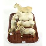 Beswick grey gloss horses and foals including: Welsh Cob (Standing), first version, model No. 1793