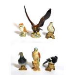 Beswick Birds Comprising: Golden Eagle, model No. 2062, Pigeon, model No. 1383B, Magpie, model No.