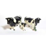 Beswick Cattle Comprising: Friesian Bull Ch. ''Coddington Hilt Bar'', model No. 1439A, Friesian