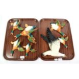 Beswick Mallard Wall Plaques, model No. 596 - 1,2,3 and 4, (with another model No. 3 and 4),
