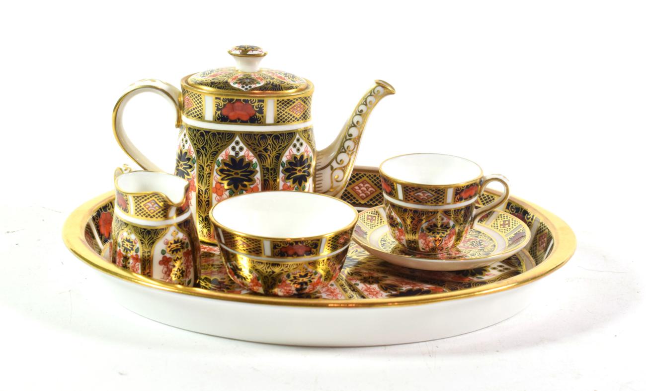 A Royal Crown Derby Imari pattern miniature cabaret set