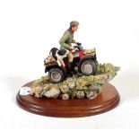 Border Fine Arts 'Easy Riders' (Man, dog and vehicle), model No. 153 by David Walton, on wood