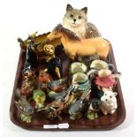 Beswick including Highland pony, a cat and birds; together with character jugs etc