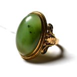 A 9 carat gold chunky dress ring, finger size P. Gross weight 14.4 grams