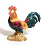 Beswick Leghorn Cockerel, model No. 1892, teal green, red, orange and yellow - gloss