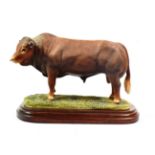 Border Fine Arts 'Limousin Bull' (Style One), model No. L32 by Anne Wall, limited edition 217/