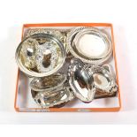 A collection of silver dishes, including a number by Victorian Silverware Ltd., Birmingham, others