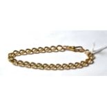 A curb link bracelet, each link stamped '9' '.375', length 21cm. Clasp stamped 'JG&S' '9CT'. Gross