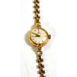 A lady's 9ct gold wristwatch, signed Omega,