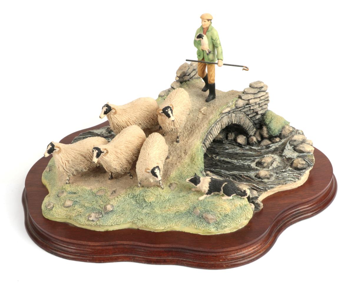 Border Fine Arts 'Down from the Hills' (Shepherd, Sheep and Collie), model No. JH18 by Elizabeth
