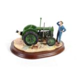 Border Fine Arts 'Won't Start' (Tractor, Farmer and Collie), model No. B0299 by Ray Ayres, on wood