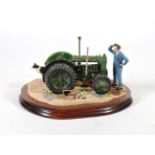 Border Fine Arts 'Won't Start' (Tractor, Farmer and Collie), model No. B0299 by Ray Ayres, on wood
