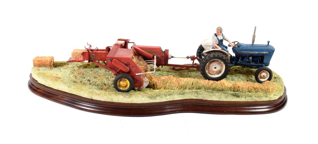 Border Fine Arts 'Hay Baling', model No. B0738, limited edition 1098/2002, on wood base, with box