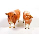 Beswick Cattle Comprising: Guernsey Bull Ch. ''Sabrina's Sir Richmond 14th'', model No. 1451 and