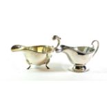 Two George V silver sauceboats, one by Deakin and Francis, Birmingham, 1920, the other by Walker and