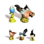 Beswick Birds Comprising: Jay, model No. 1219B, Jay, model No. 2417, Lapwing, model No. 2416A,