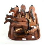 Beswick bay/brown matt horses including: Spirit of the Wind, model No. 2688, Spirit of Youth