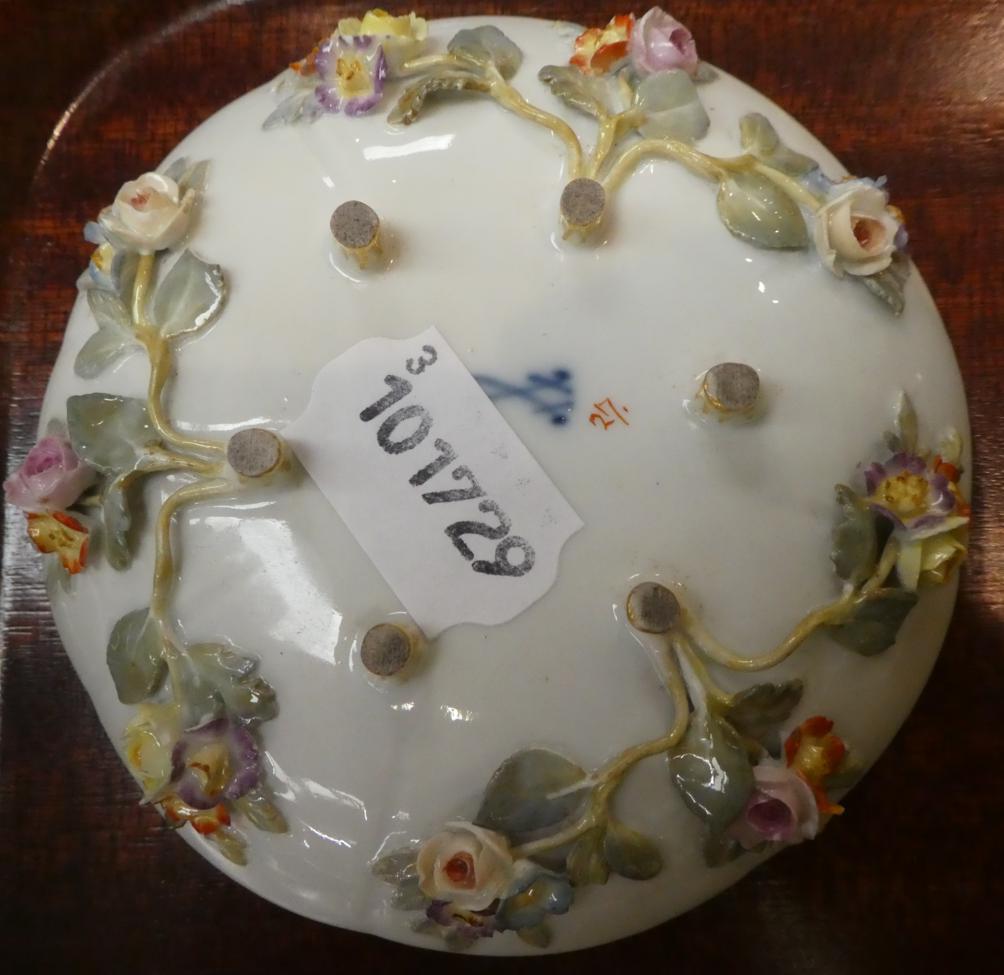 A Meissen miniature cabinet cup and saucer (a.f.); with a Royal Worcester hand painted dish, - Image 8 of 8