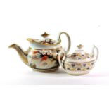 Newhall pattern 446 teapot; and a Minton sucrier pattern 253 (2)