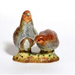 Beswick Partridge (Pair), model No. 2064, brown and blue gloss