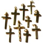 Ten 9 carat gold cross charms/pendants, of varying designs and sizes(10). Gross weight 15.8 grams.