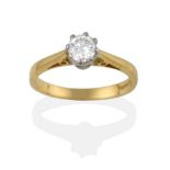 An 18 Carat Gold Diamond Solitaire Ring, the round brilliant cut diamond in a white claw setting