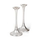 A Pair of Elizabeth II Silver Candlesticks, by J. A. Campbell, London, 2001, each on trumpet-