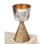 An Elizabeth II Parcel-Gilt Silver Commemorative Goblet, by John Willmin for Aurum Designs,