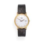 An 18ct Gold Calendar Centre Seconds Wristwatch, signed Tissot, ref: T71.3.429.11, circa 2008,