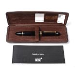 A Mont Blanc Meisterstück No. 149 Fountain Pen, the bi-colour nib engraved with foliage and '4810