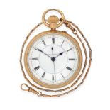 An 18ct Gold Open Faced Chronograph Pocket Watch, retailed by E.Pike, 18 King Street, 1880, lever