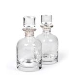 A Pair of Elizabeth II Silver-Mounted Decanters, The Silver Mounts by Broadway and Co.,