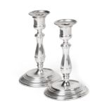 A Pair of Elizabeth II Silver Candlesticks, by Carrs, Sheffield, 2001, each on circular base, with