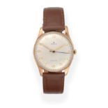 A 9ct Gold Centre Seconds Wristwatch, signed Rolex, Precision, circa 1960, lever movement signed,