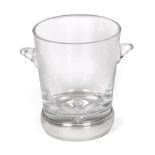 An Elizabeth II Silver-Mounted Glass Ice-Bucket, The Silver Mounts by Broadway and Co.,