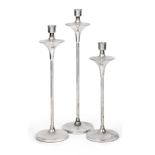 A Set of Three Elizabeth II Silver Candlesticks, by Broadway and Co., Birmingham, 2006, each on