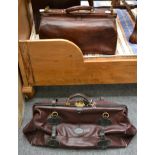 A leather Gladstone bag stamped, R.W. Forsyth Ltd, Edinburgh & Glasgow, a leather holdall and two