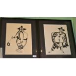 William Kempster, (1914-1969) set of four clown pictures, ink, 38x28 (4)