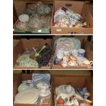 Six boxes of household china and glass, including 19th century and later tea wares