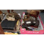 A group of miscellaneous items including Victorian photograph albums, Masonic items, carved