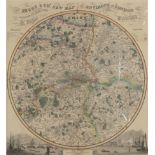 James Pigot Pigot's New Map of the Environs of London. Pigot & Co., 1839. Hand-coloured, steel-