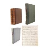 Piano Music A collection of songs, handwritten, c. 1820s-60s. 4to, half leather; pp. 184. 60 mid-