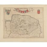 Blaeu, Joan Nortfolcia or Norfolke. Amsterdam: Blaeu, 1645. Hand-coloured, armorial cartouche, title