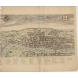 Maitland, William A View of London anout the Year 1560. London, c.1739. Hand-coloured, left margin