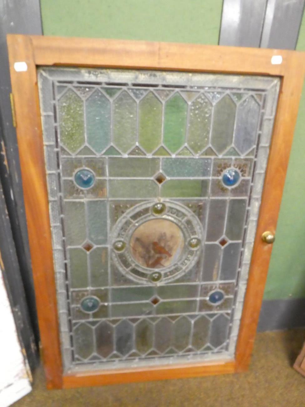 Two Victorian stained and leaded glass panels - Image 2 of 4