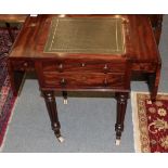 A Victorian mahogany writing table, in the manner of Gillows, 3rd quarter 19th century, with a